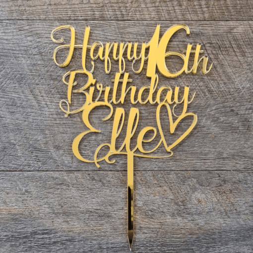 Personalised Birthday Cake Topper with heart
