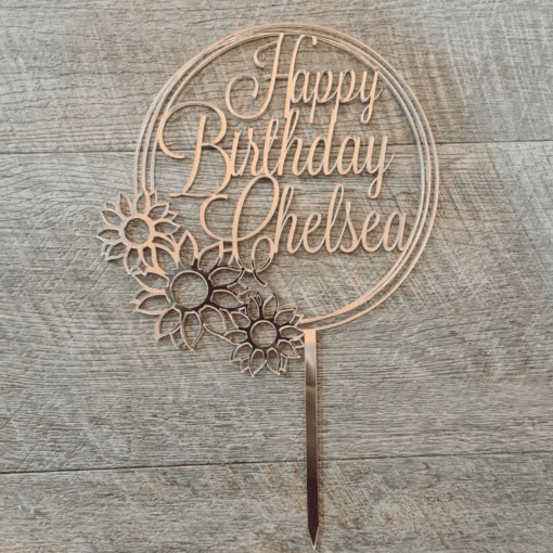 Personalised Hoop Topper with flowers