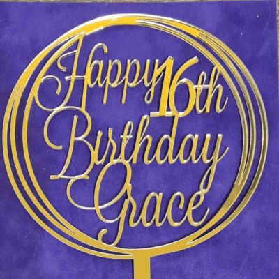 Personalised Hoops cake topper