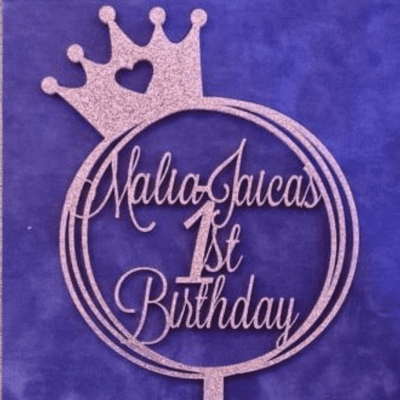 Personalised Princess cake topper
