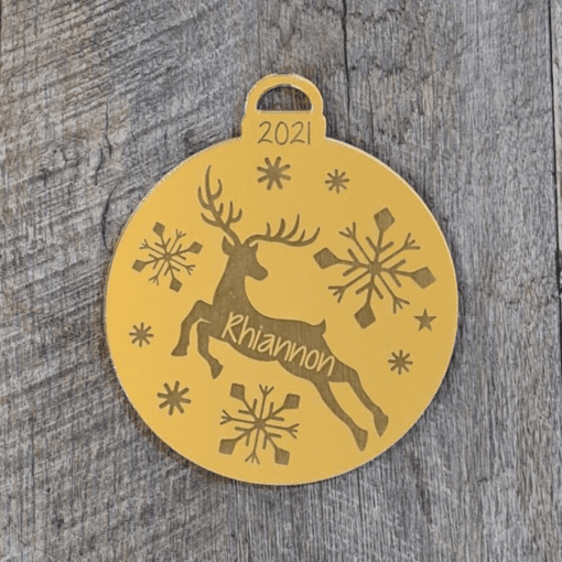 Personalised Reindeer and Snowflakes ornament - Image 4