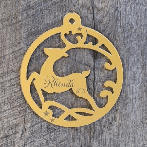 Personalised Reindeer with little stars ornament - Image 2