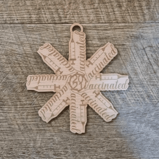 Vaccinated 2021 snowflake ornament - Image 2