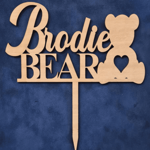 Personalised  teddy bear cake topper - Image 2