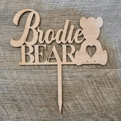 Personalised  teddy bear cake topper