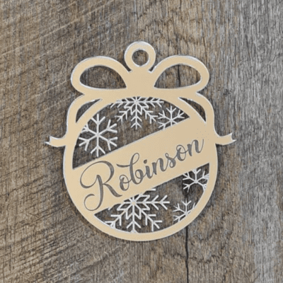 Personalised Bauble with Snowflakes