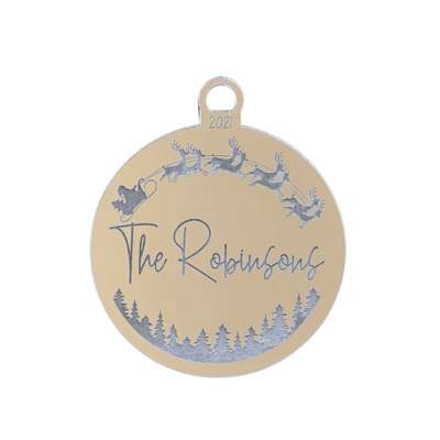 Personalised Santa Scene Christmas ornament