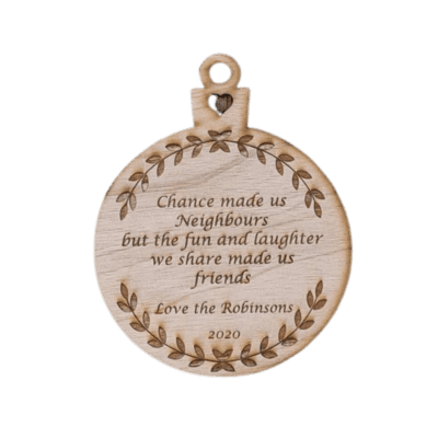 Neighbour friendship Christmas ornament