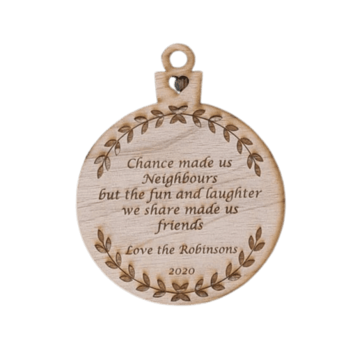 Neighbour friendship Christmas ornament