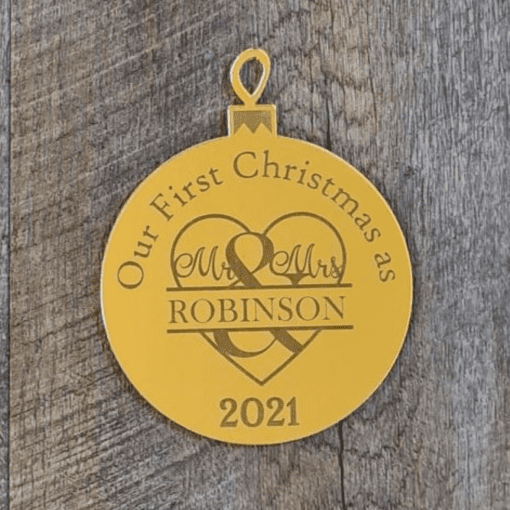 First Christmas as Mr & Mrs ornament - Image 2