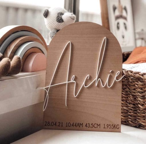Personalised Name Plaque with Birth details - Image 2