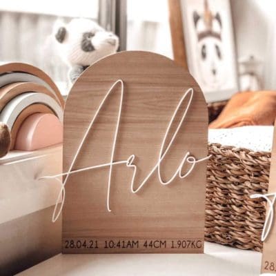 Personalised Name Plaque with Birth details
