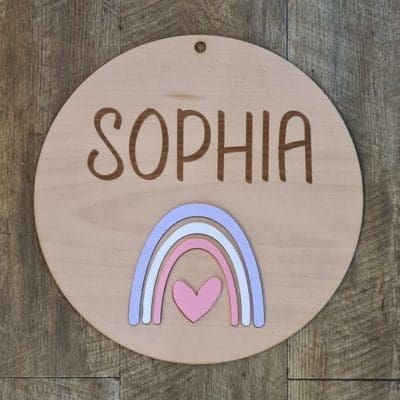 Personalised Rainbow wall sign