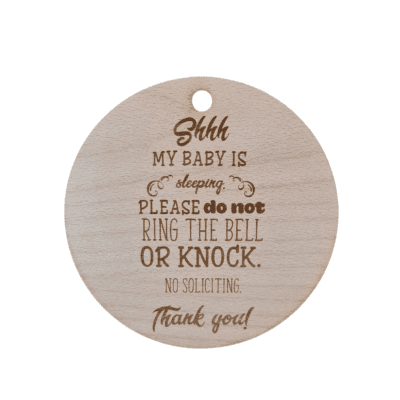 Shh Baby is sleeping, Front door sign