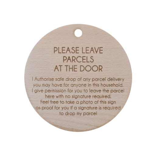 Please leave parcels by the door - Safe drop disc