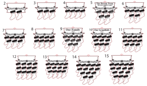 Personalised 2 -15 Members Stockings on Mantel ornament - Image 5