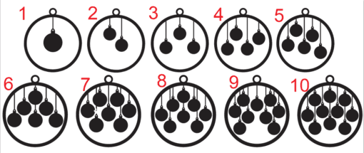 Personalised 1-10 Baubles with decorative antlers - Image 4