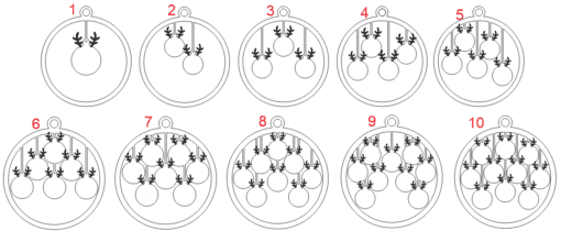Personalised 1-10 Baubles with mini antlers - Image 2