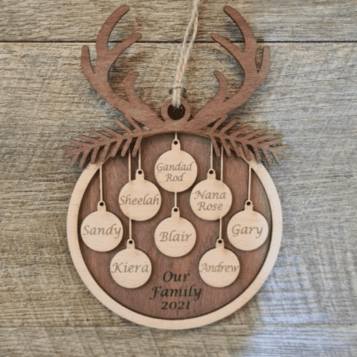 Personalised 1-10 Baubles with decorative antlers - Image 3