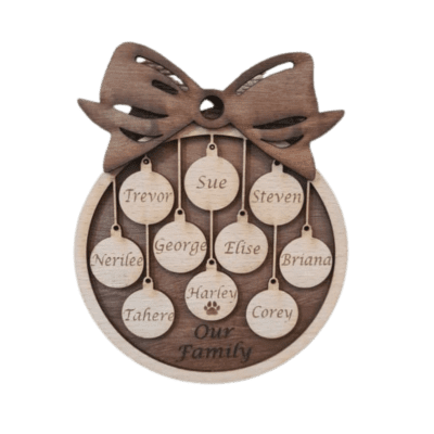 Personalised 1-10 Baubles with Bow