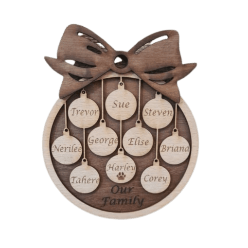 Personalised 1-10 Baubles with Bow