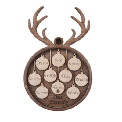 Personalised 1-10 Baubles with Antlers