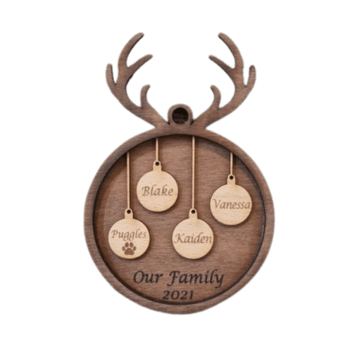 Personalised 1-10 Baubles with Antlers - Image 2