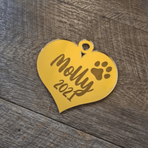 Personalised Paw Print Love Heart ornament - Image 3