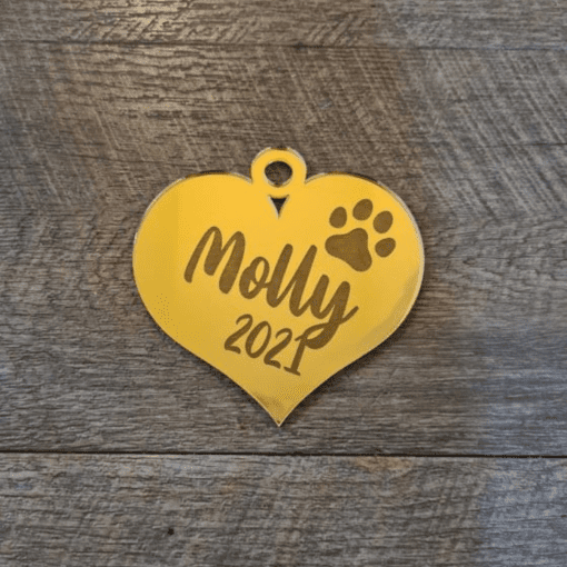 Personalised Paw Print Love Heart ornament - Image 2