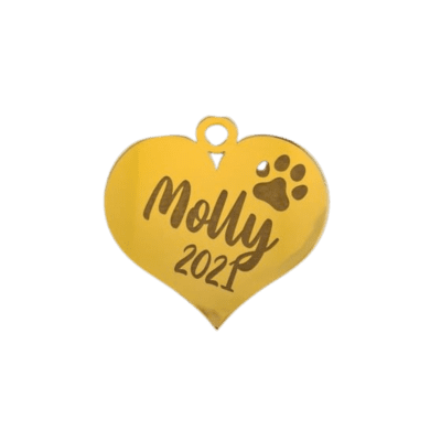 Personalised Paw Print Love Heart ornament