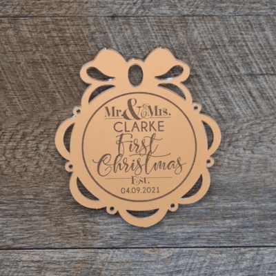Mr & Mrs First Christmas ornament