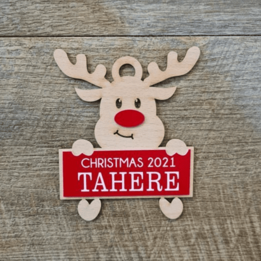 Personalised Cute Reindeer holding Sign - Image 2