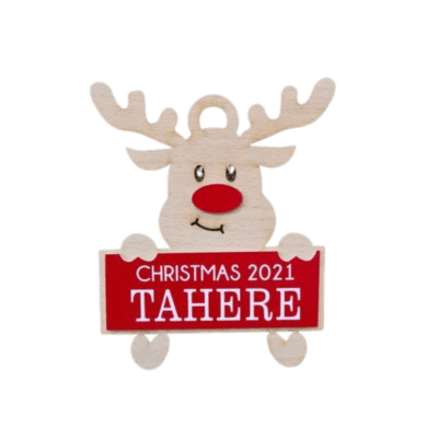 Personalised Cute Reindeer holding Sign
