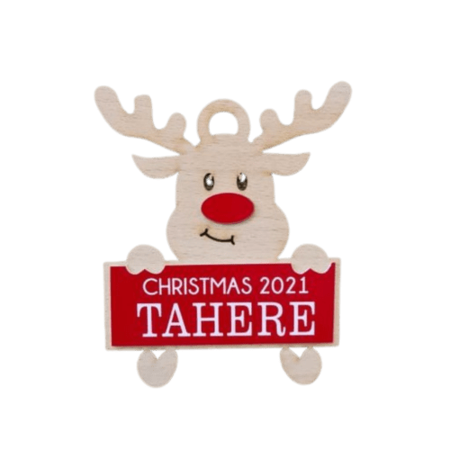 Personalised Cute Reindeer holding Sign
