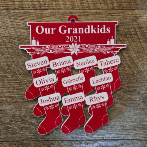 Personalised 2 -15 Members Stockings on Mantel ornament - Image 2