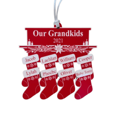 Personalised 2 -15 Members Stockings on Mantel ornament