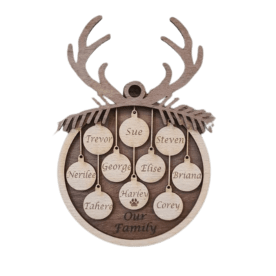Personalised 1-10 Baubles with decorative antlers
