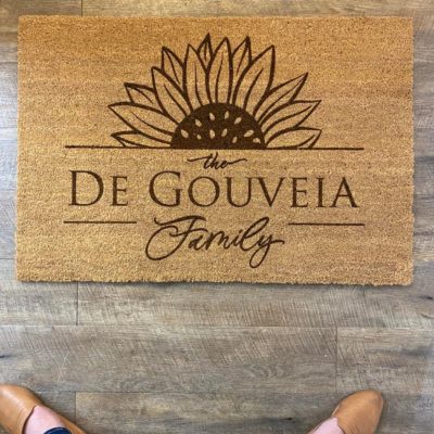 Personalised Sunflower Door mat