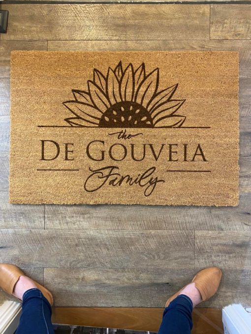 Personalised Sunflower Door mat