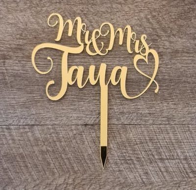 Personalised Wedding cake topper