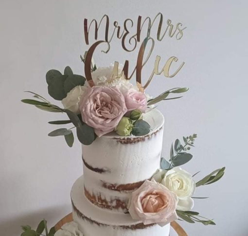 Personalised Mr & Mrs cake topper