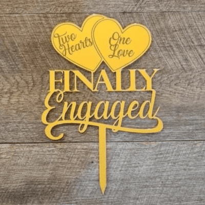 Finally Engaged cake topper