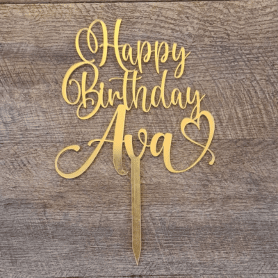 Happy Birthday topper with heart