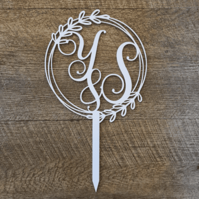 Initials cake topper