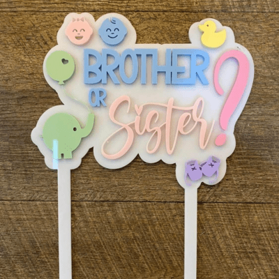 Brother or Sister cake topper