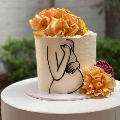 Baby shower line art cake press