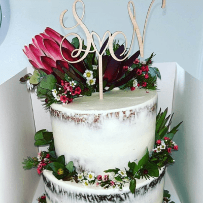 Loving initials cake topper