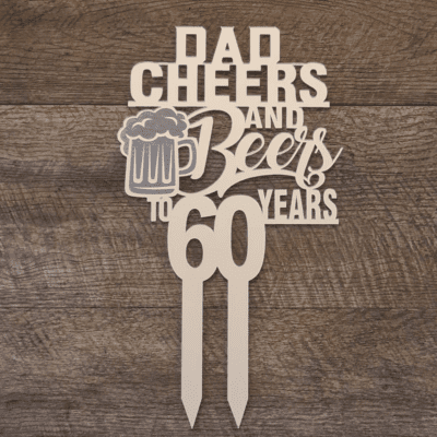 Cheers and beers cake topper