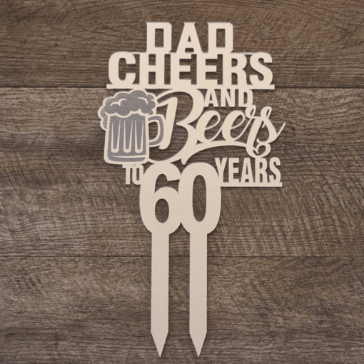 Cheers and beers cake topper