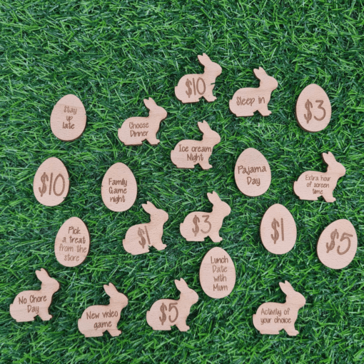 Easter egg hunt tokens including eggs x20
